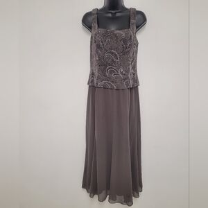 Alex Evenings Modest Glitter Mother of the Bride Groom Formal Dress sz 8 20978